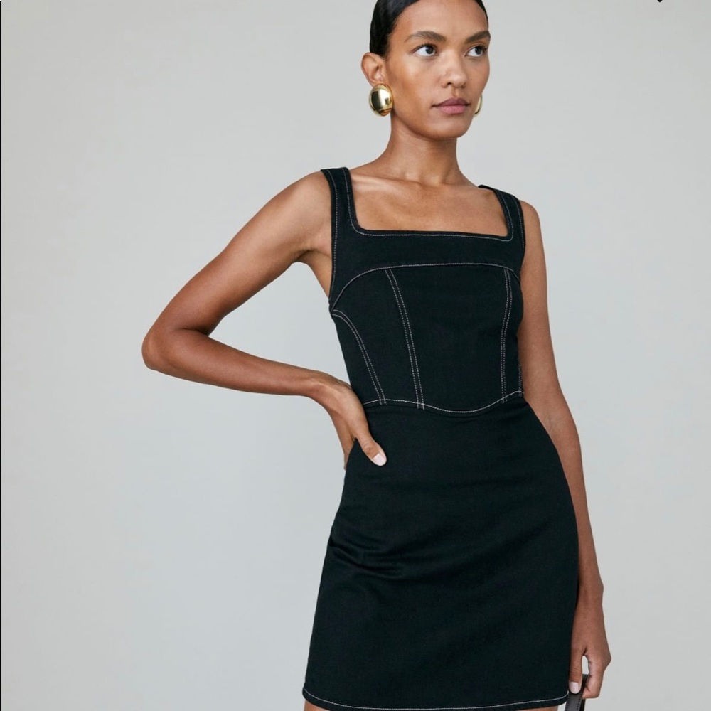 Reformation Davies Bustier Denim Mini Dress